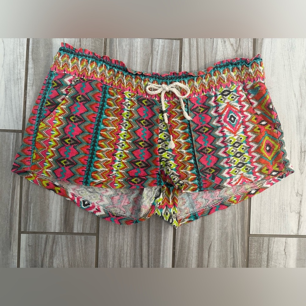 Roxy Multicolor High Waist Women Shorts, Medium
